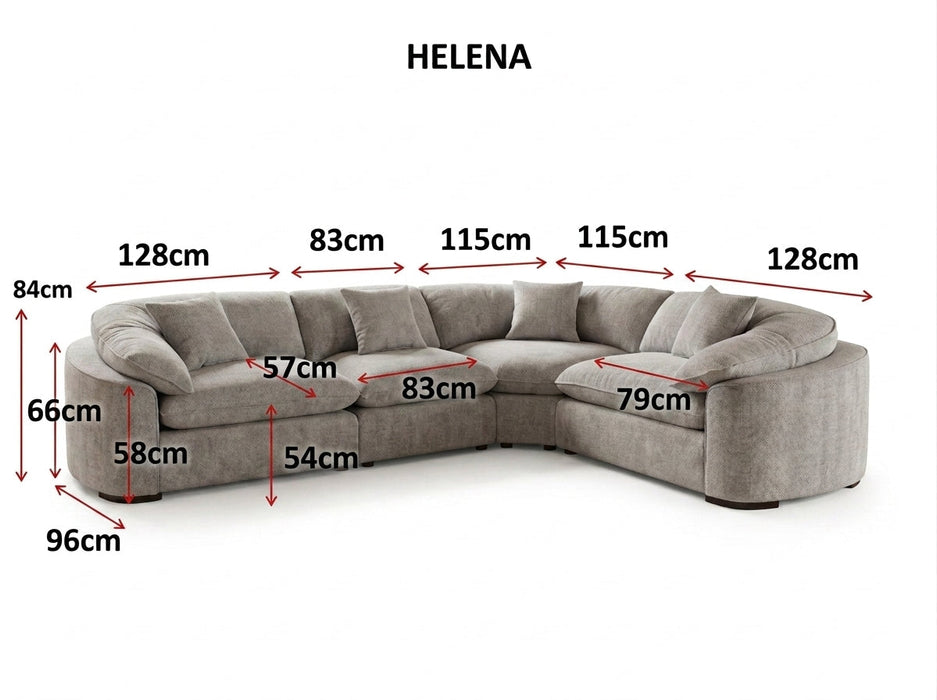 Isabella Large Corner Sofa - Soft Grey