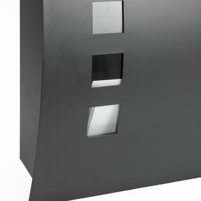 Large Curve Design Wall Mounted Mail Box- Grey