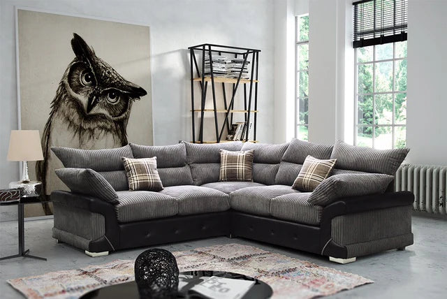 Dakota Corner Sofa - Black & Grey