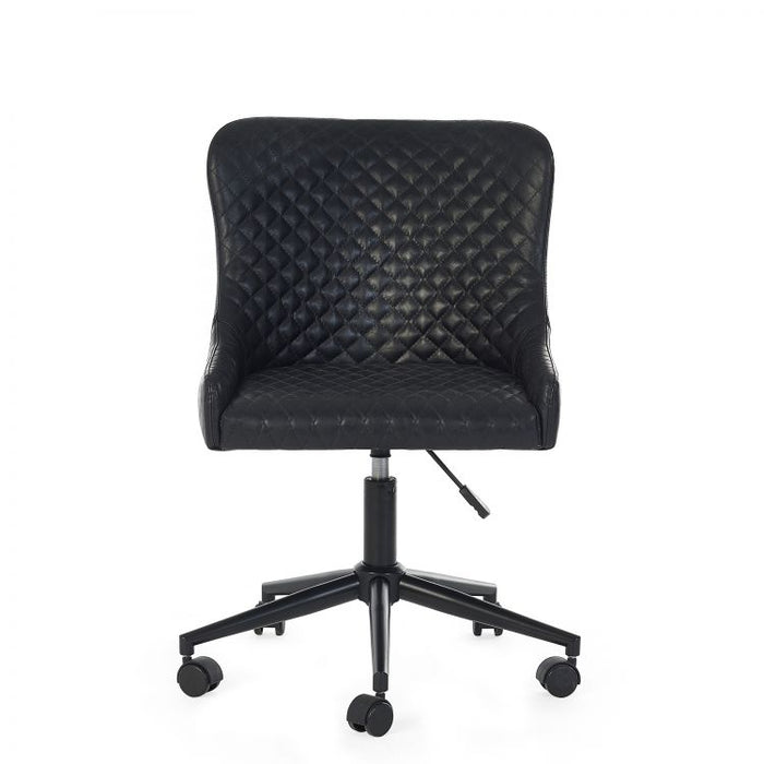 Luxe Office Chair In Black Faux Leather