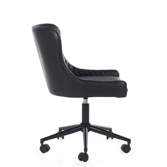 Luxe Office Chair In Black Faux Leather
