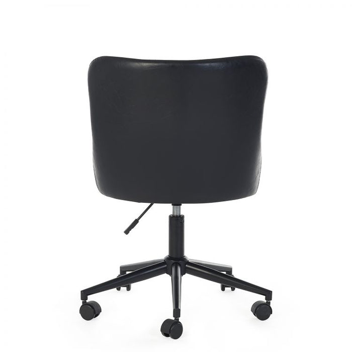 Luxe Office Chair In Black Faux Leather