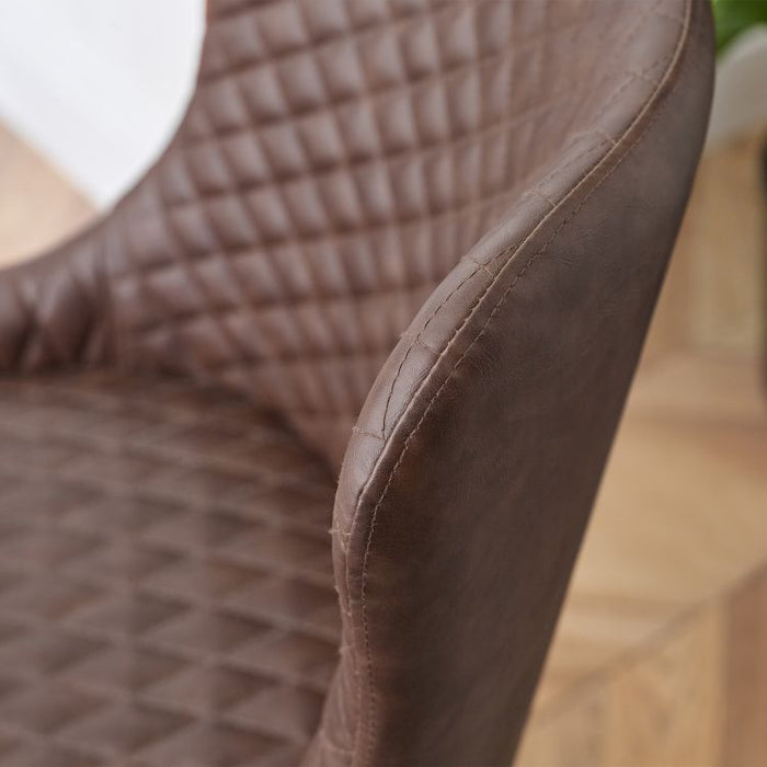 Luxe Office Chair In Brown Faux Leather
