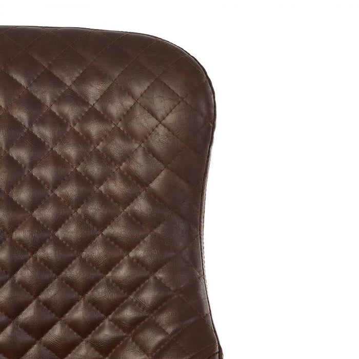 Luxe Office Chair In Brown Faux Leather