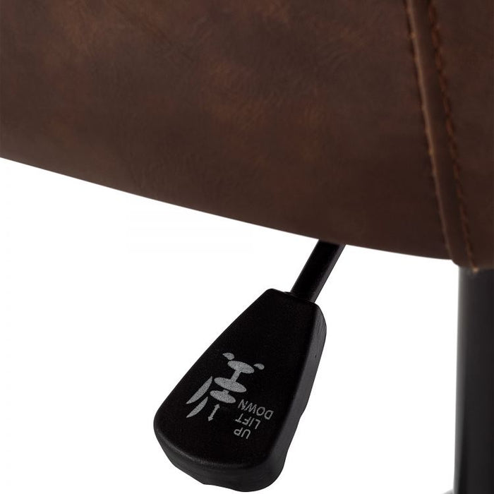 Luxe Office Chair In Brown Faux Leather