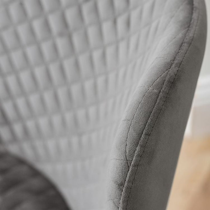 Luxe Office Chair In Grey Velvet