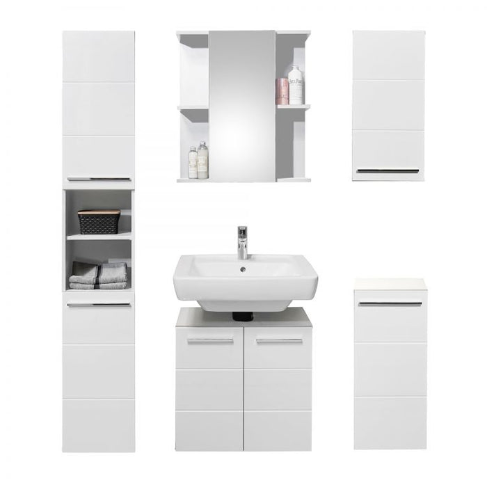 Mandy Mirrored 1 Door Bathroom Cabinet - White