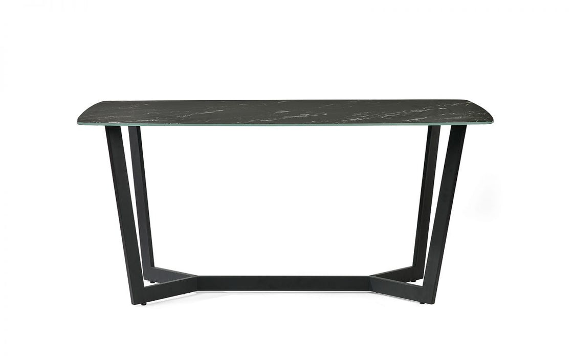 Olympus Dining Table Black Marble & 6 Brooklyn Charcoal Dining Chairs