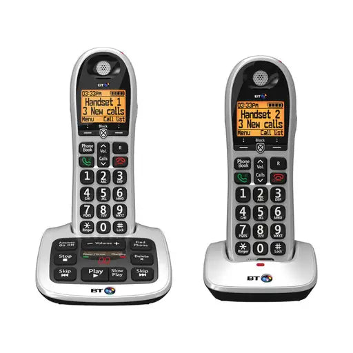 BT4666 - Twin Cordless Silver Telephone With Answer Machine