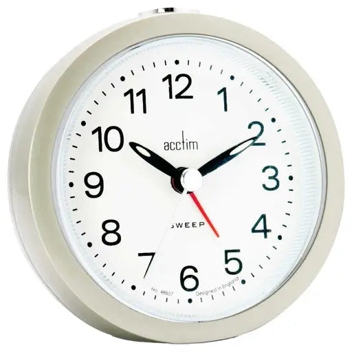 Elana Non-Ticking Champagne Analogue Alarm Clock