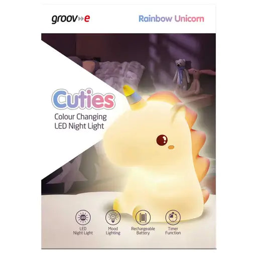Rechargeable Colour Changing LED Night Light - Rainbow Unicorn