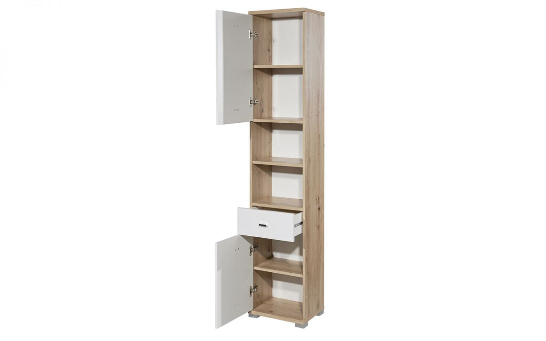 Pool Tall Bathroom Storage Cabinet - White/Oak