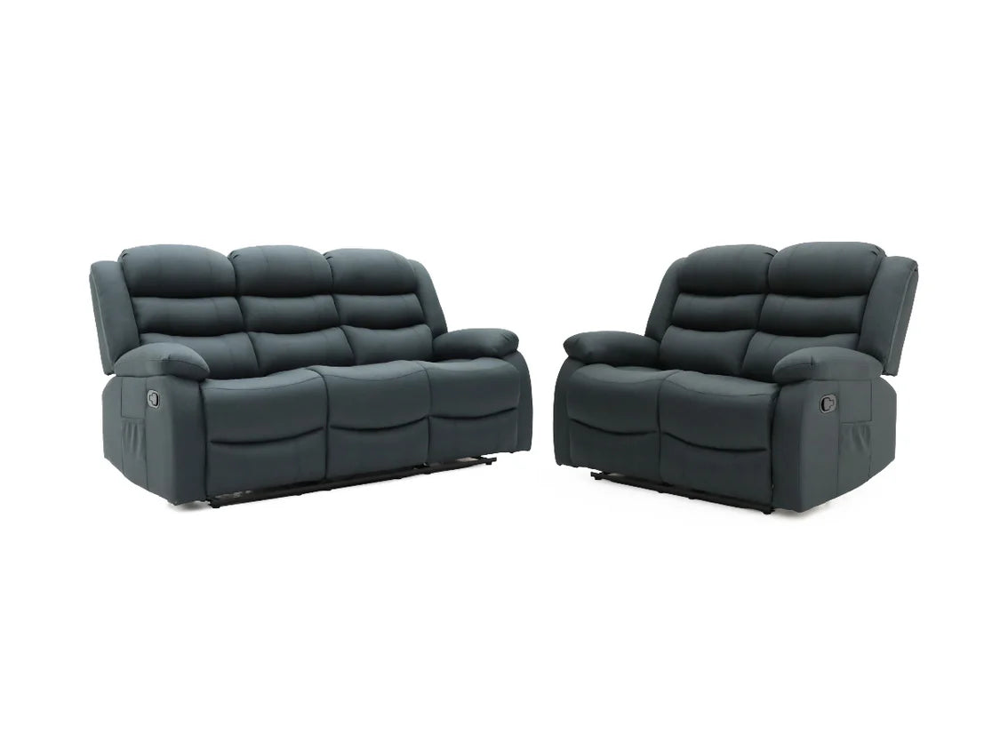 Eden 3+2 Manual Reclining Sofa Set - Grey