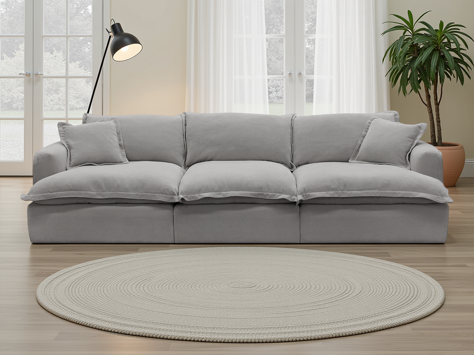 Langford Modular Sofa with Footstool - Grey