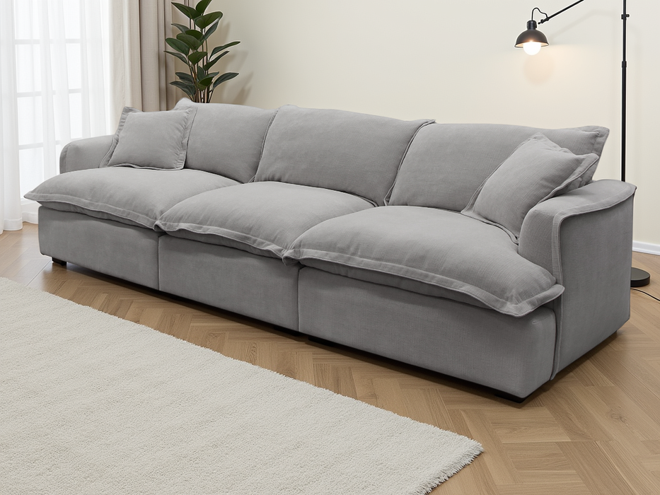 Langford Modular Sofa with Footstool - Grey