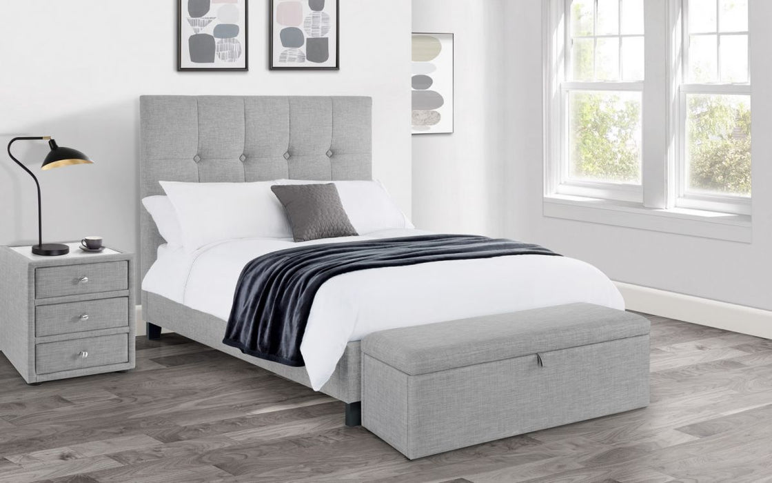 Sorrento High Headboard Bed 180Cm - Light Grey