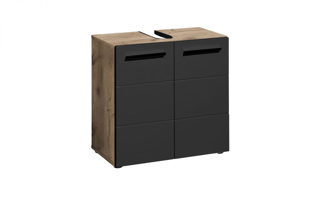 Vista Under Sink Bathroom Cabinet - Black/Oak