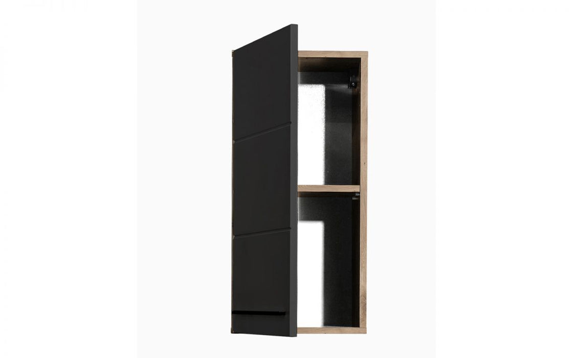 Vista Bathroom Wall Cabinet - Black/Oak